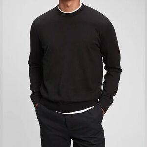 NEW Gap Mainstay Crewneck Sweater-Black-Size XL